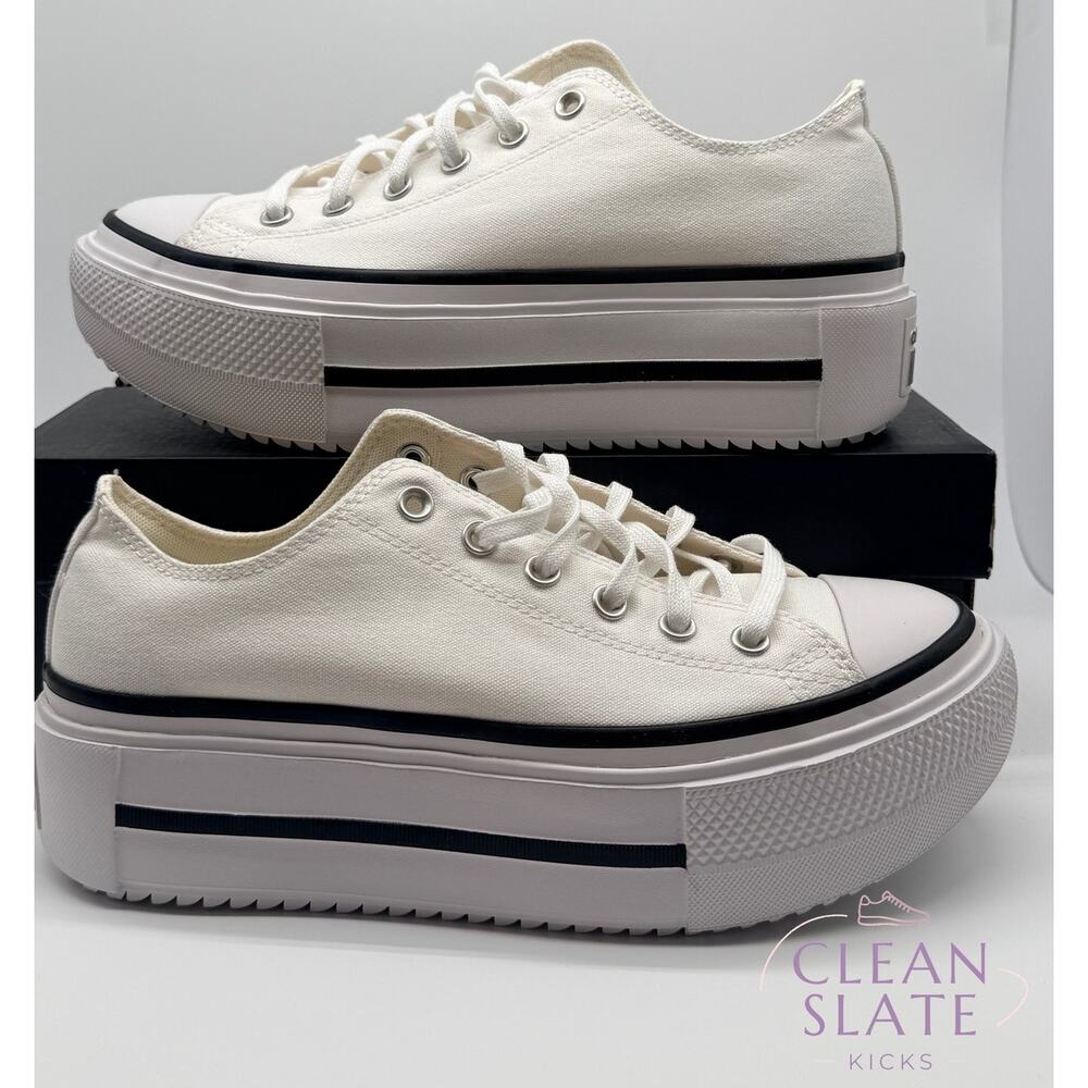 Converse CTAS Lift Double Stack White/Black Platform Unisex M8.5 / W10.5 NIB - Picture 2 of 5